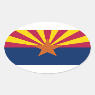 Autocollant ovale drapeau de l'Arizona