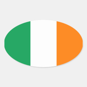 Autocollant ovale drapeau d'Irlande