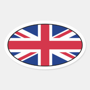Autocollant ovale du drapeau britannique