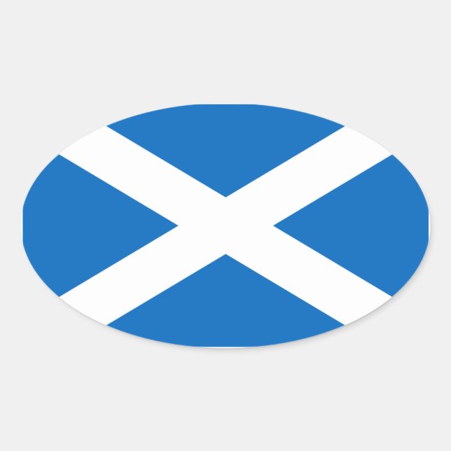Autocollant ovale du drapeau écossais (Devant)
