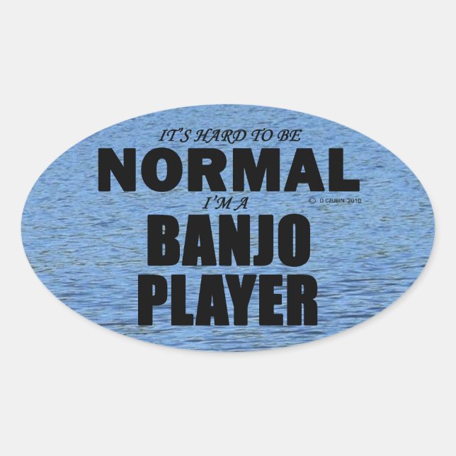 Autocollant ovale du joueur de banjo normal (Devant)
