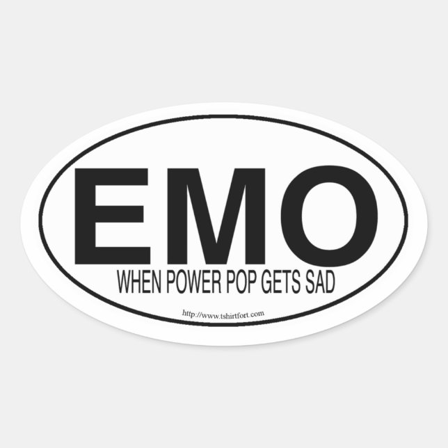 Autocollant ovale euro style Emo Musique Slogan  (Devant)