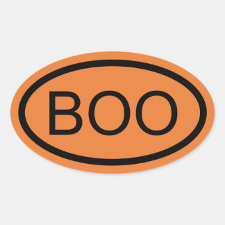 Autocollant ovale Halloween Boo