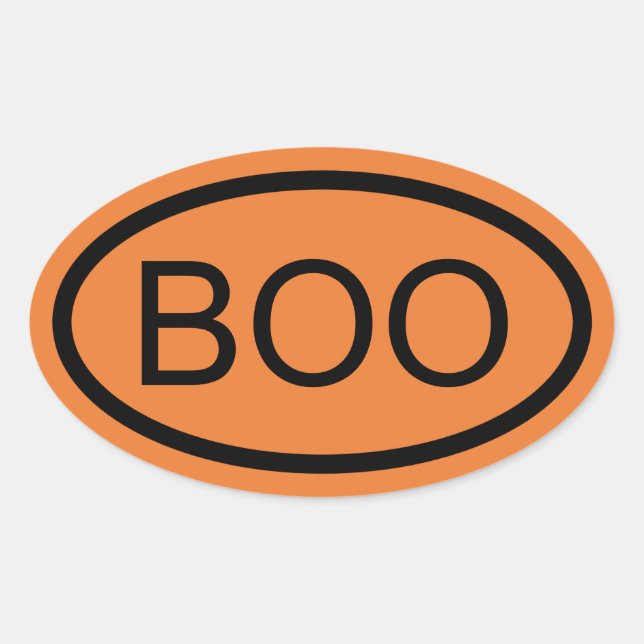 Autocollant ovale Halloween Boo (Devant)