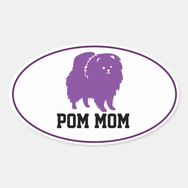 Autocollant ovale - Pom Mom (Devant)