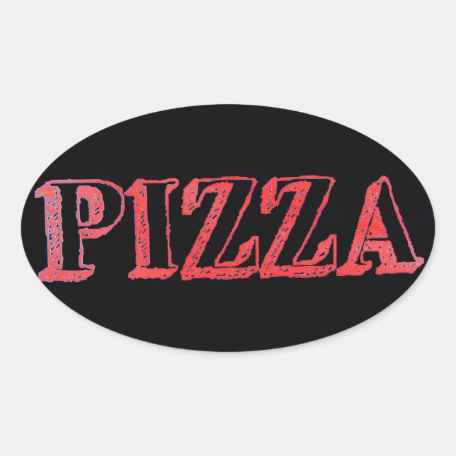 Autocollant ovale pour pizza (Devant)