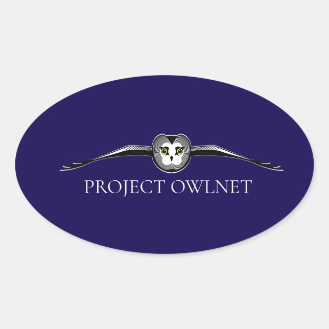 Autocollant ovale Project Owlnet (Devant)