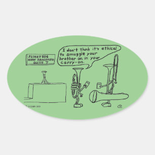 Autocollant ovale Trombone