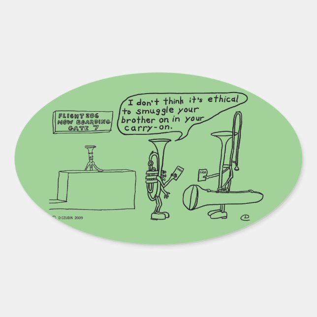 Autocollant ovale Trombone (Devant)