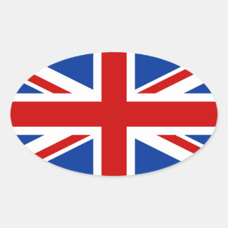 Autocollant ovale Union Jack