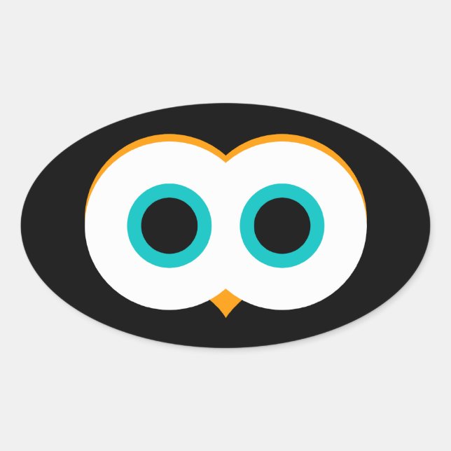 Autocollant ovale yeux de hibou (Devant)