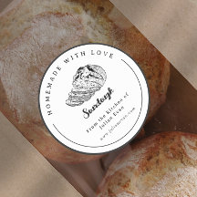 Autocollant pain au levain fait maison noir et bla