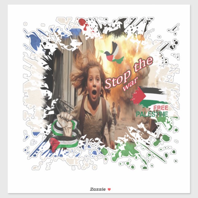 Autocollant Palestine, Drapeau Palestinien, Ga (Feuille)