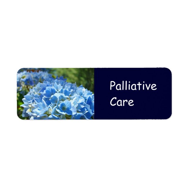 Autocollant Palliative Care Étiquette Blue Hydrang (Devant)