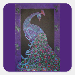 Autocollant - paon fier