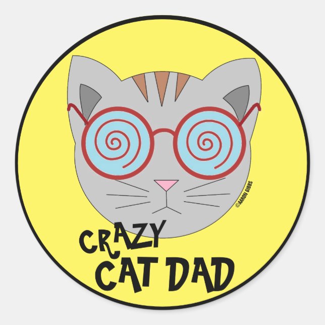 Autocollant Papa Chat Fou (Devant)