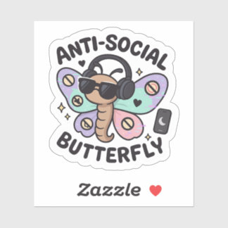Autocollant Papillon Anti-Social – conception d'in