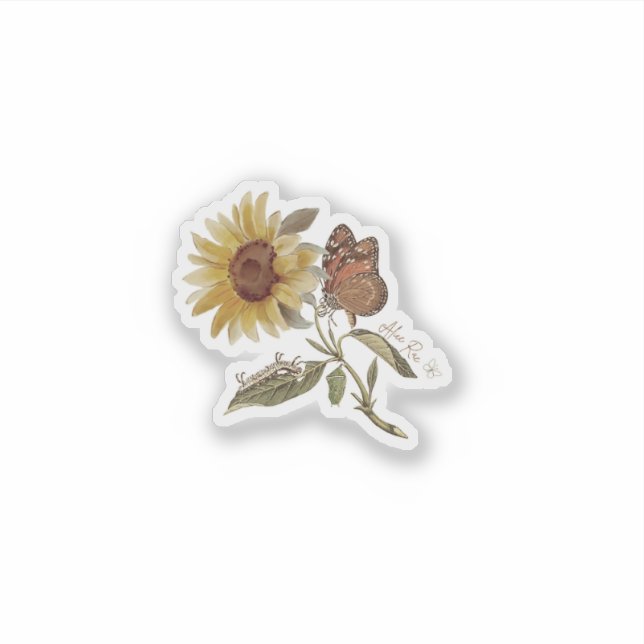Autocollant Papillon Tournesol, Autocollant Ground (Devant)
