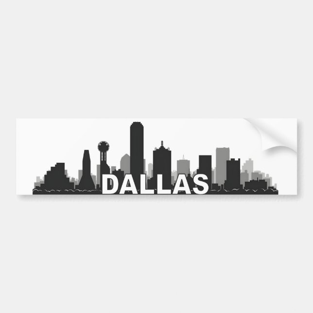 Autocollant pare-chocs Dallas Texas Skyline (Devant)
