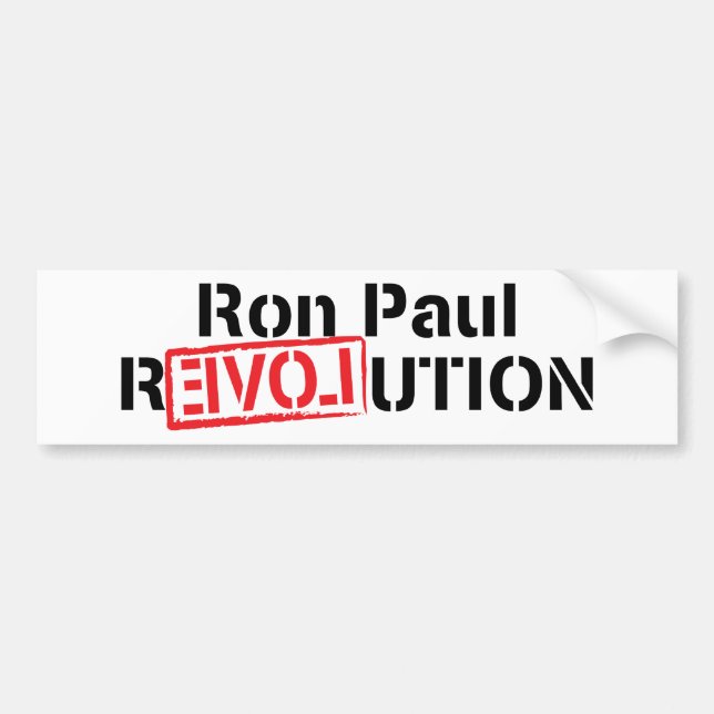 Autocollant pare-chocs Ron Paul Revolution (Devant)