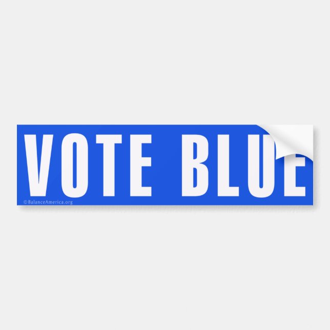 Autocollant pare-chocs 'VOTE BLUE' (Devant)