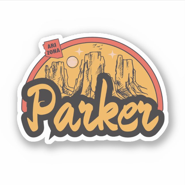 Autocollant Parker, Arizona (Devant)