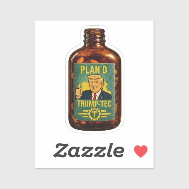 Autocollant Parodie de Bouteille Rétro Trump-Tec P (Feuille)