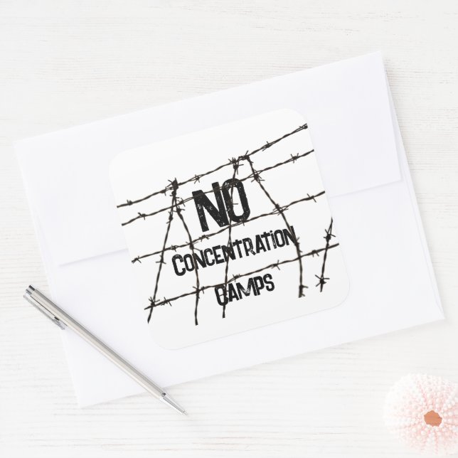Autocollant Pas de camps de concentration (Enveloppe)