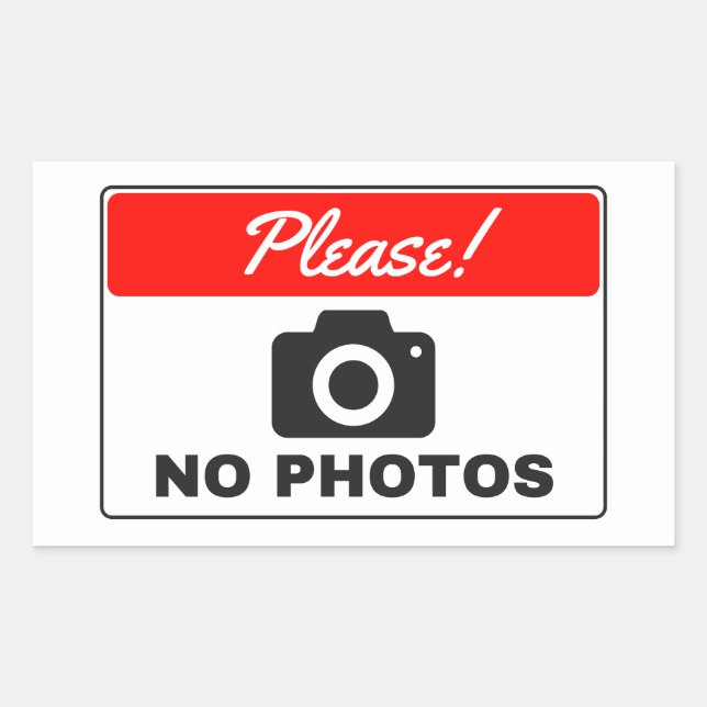 Autocollant Pas De Photos Svp (Devant)