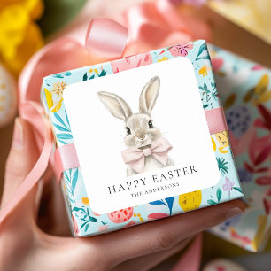 Autocollant Pastel Pink Bunny Pâques