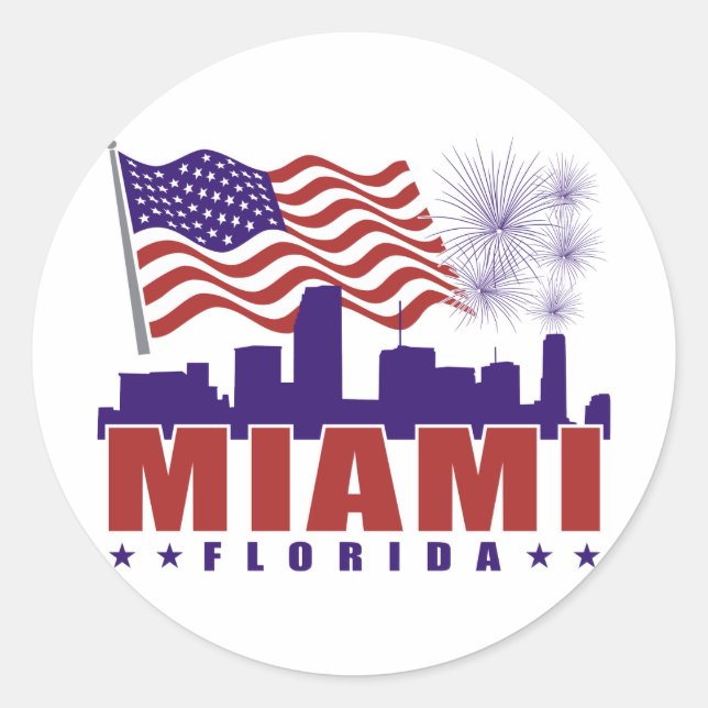 Autocollant patriotique Miami Florida (Devant)