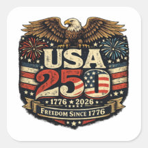 Autocollant patriotique USA 250 Bald Eagle 1776-20