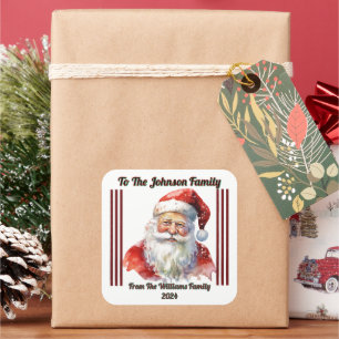 Autocollant Père Noël joyeux pour les cadeaux de f
