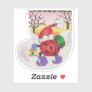 autocollant père Noël ladybug