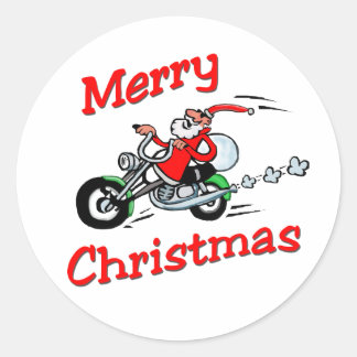 Autocollant Père Noël moto