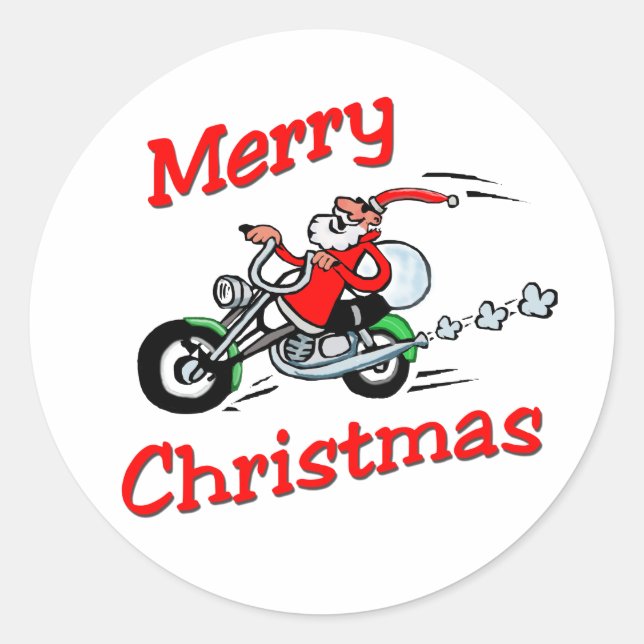 Autocollant Père Noël moto (Devant)