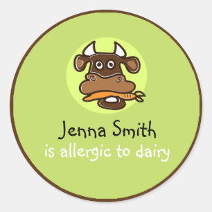 Autocollant personnalisable d'allergie de laiterie