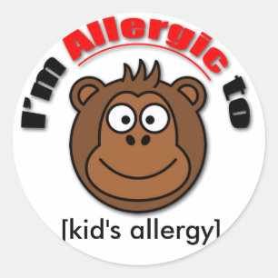 Autocollant personnalisable d'allergie d'enfants !