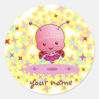 Autocollant personnalisable de Ballerina Ladybug