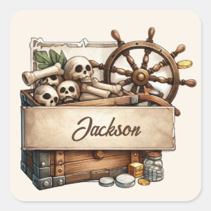 Autocollant personnalisable de prime de pirate - P