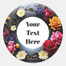 Autocollant personnalisable floral Fêtes/Mariages
