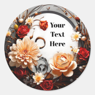 Autocollant personnalisable floral Fêtes/Mariages