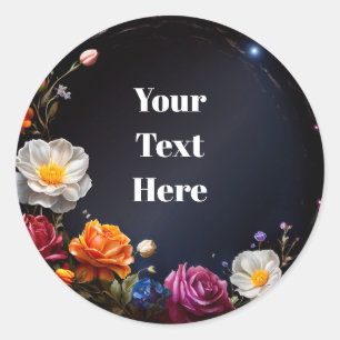 Autocollant Personnalisable Floral Fêtes/Mariages
