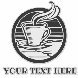 Autocollant personnalisable Grand logo de café tra