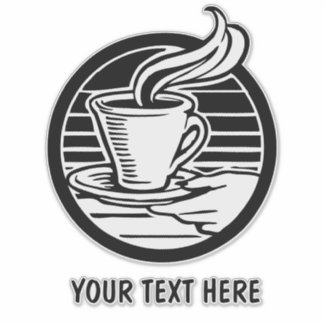 Autocollant personnalisable Grand logo de café tra
