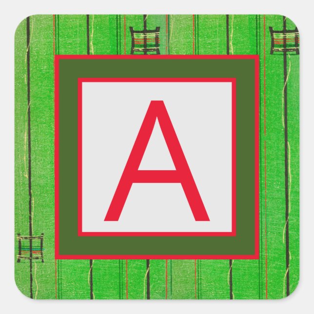 AUTOCOLLANT PERSONNALISABLE MONOGRAMME SCAU ENVELO (Devant)