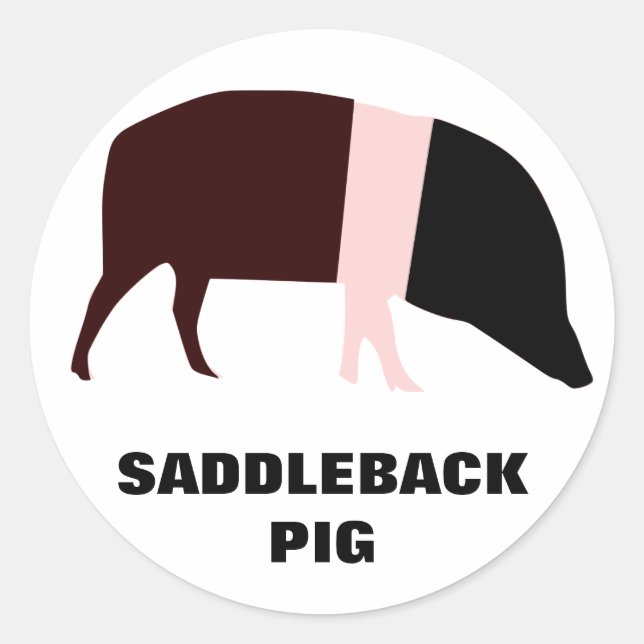 Autocollant personnalisable pour porc à selle (Devant)