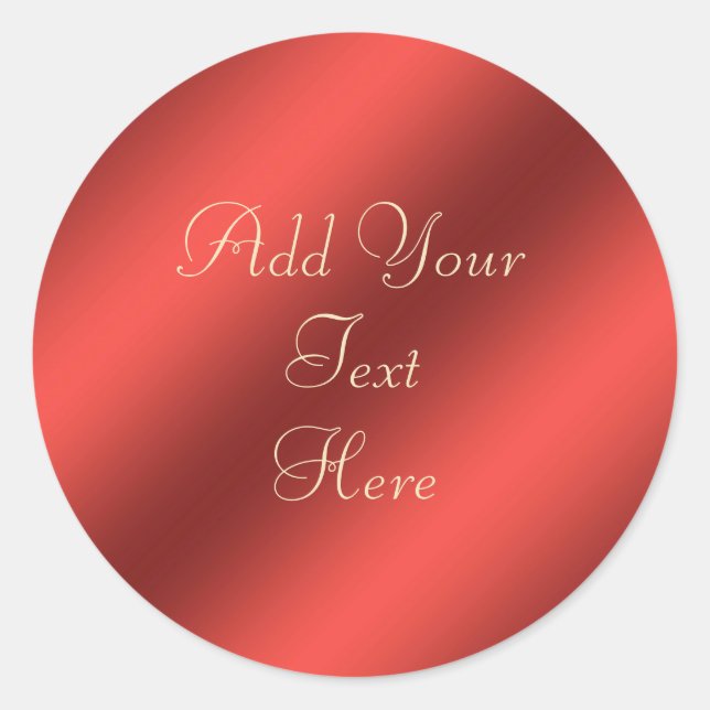 Autocollant personnalisable Red Faux Metallic Faux (Devant)