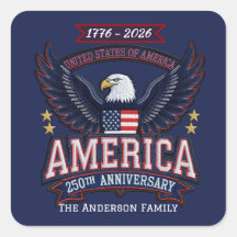 Autocollant personnalisé 250e anniversaire patriot