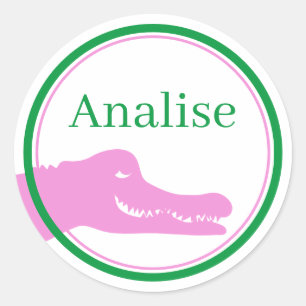 Autocollant personnalisé Alligator (rose)